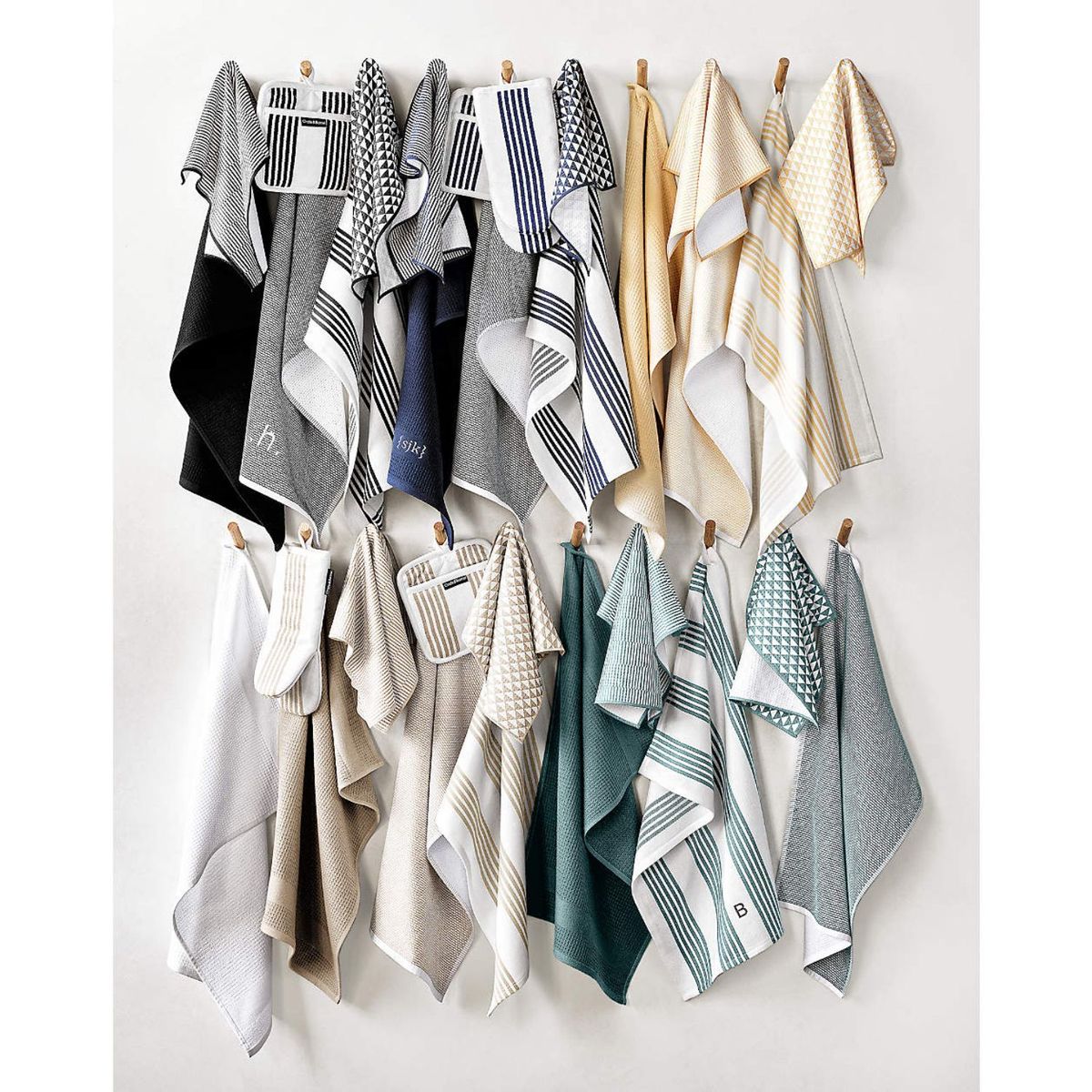 CRATE & BARREL - Juego de 2 Paños de Cocina Waffle Terry