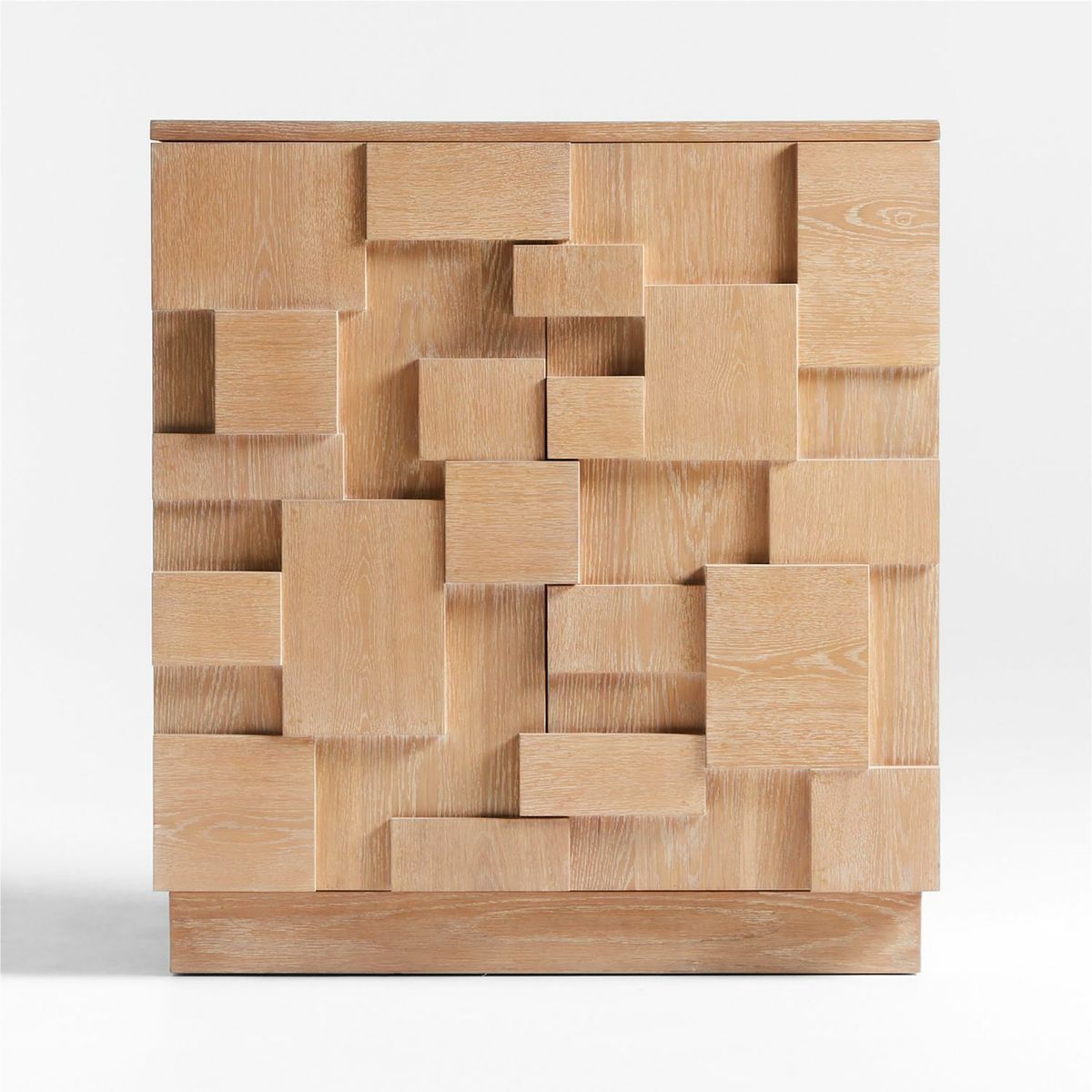 CRATE & BARREL - Bar Ezra de Madera de Centeno Natural 2 Puertas