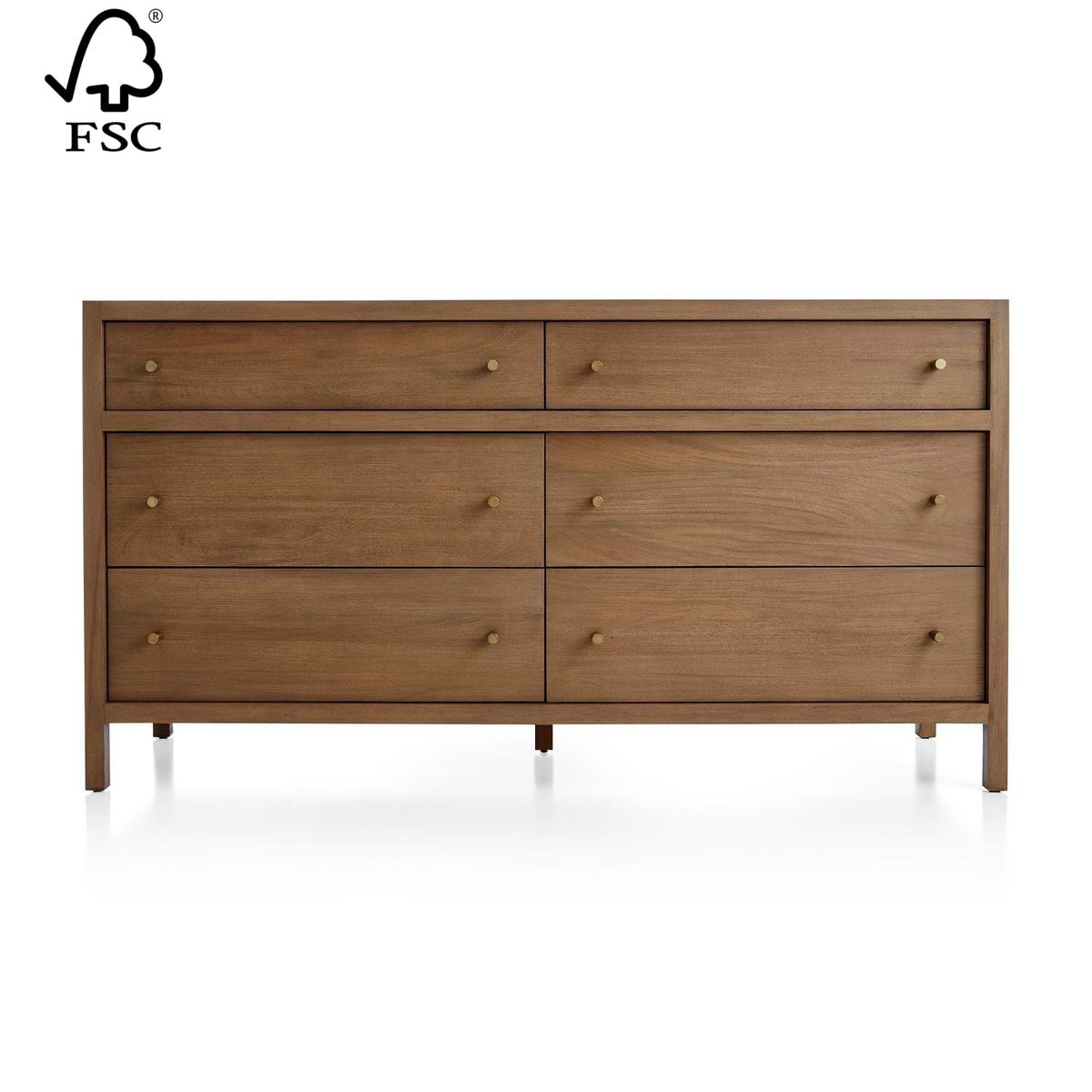 CRATE & BARREL - Cómoda Keane 6 Cajones