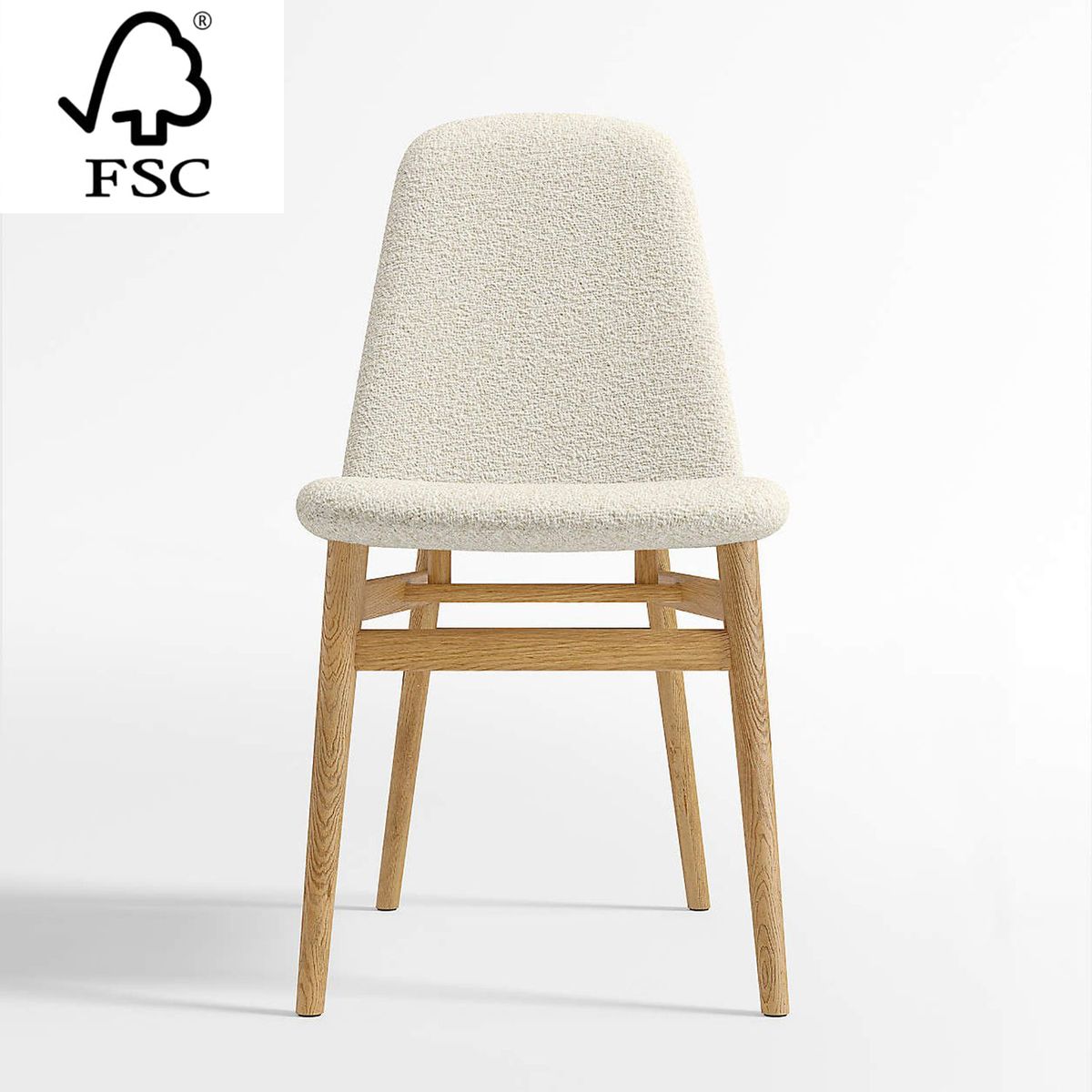 CRATE & BARREL - Silla de Comedor Tapizada Silvi con Estructura de Madera