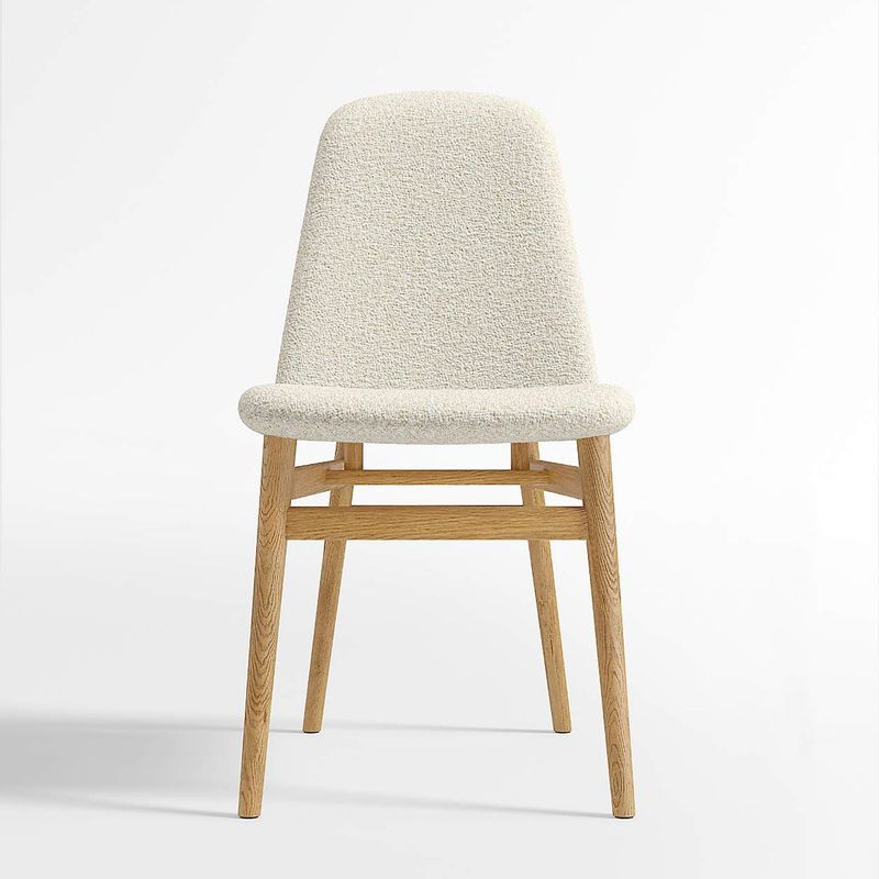 CRATE & BARREL - Silla de Comedor Tapizada Silvi con Estructura de Madera