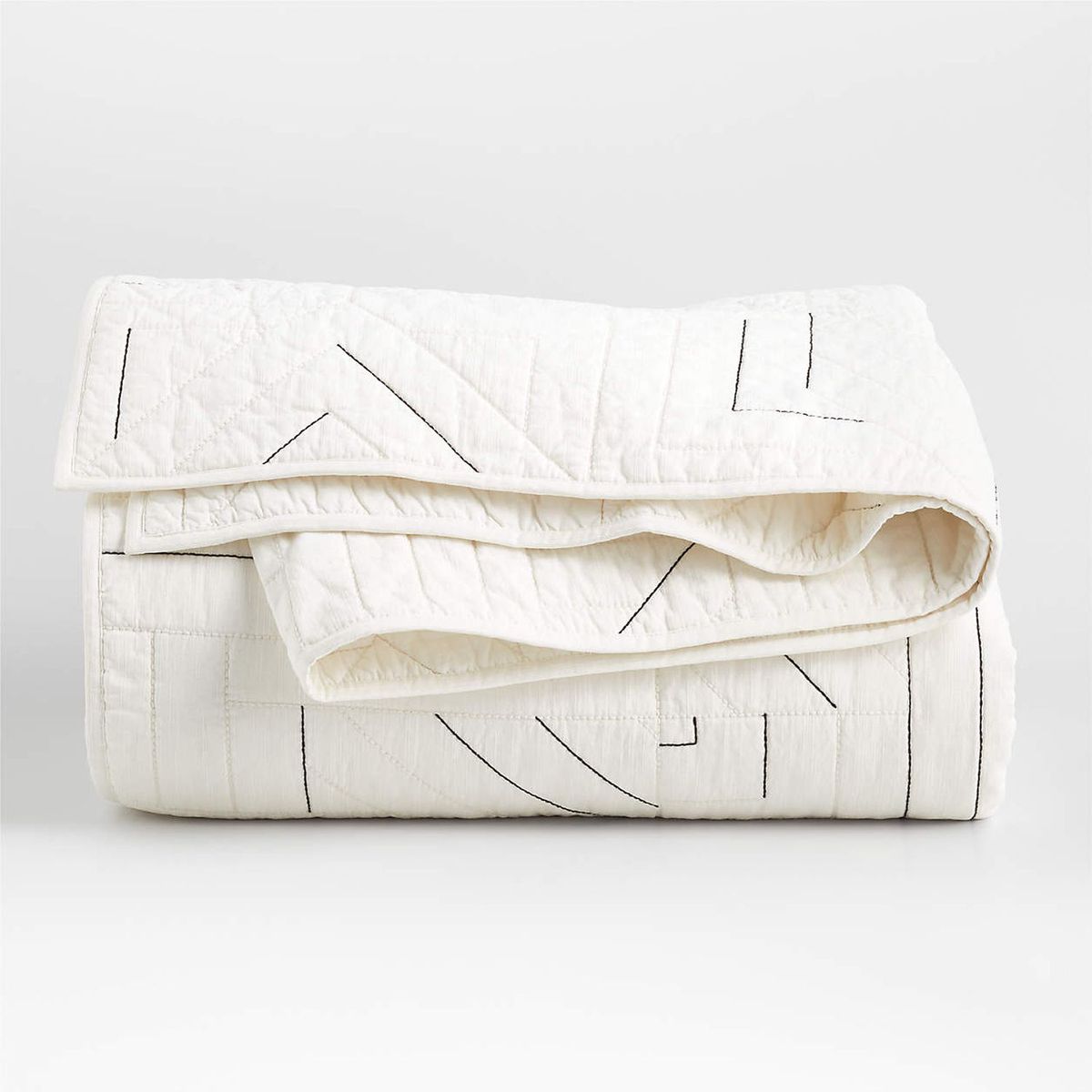 CRATE & BARREL - Funda Twigg Black and White Full Queen