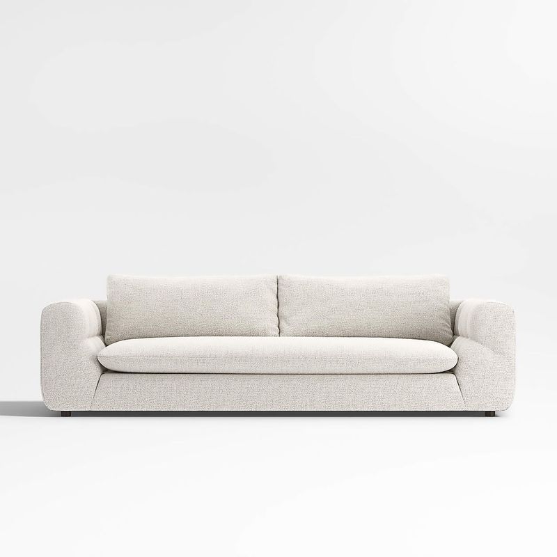 CRATE & BARREL - Sofá Cambria Boucle con Estructura de Madera de 4 Cuerpos
