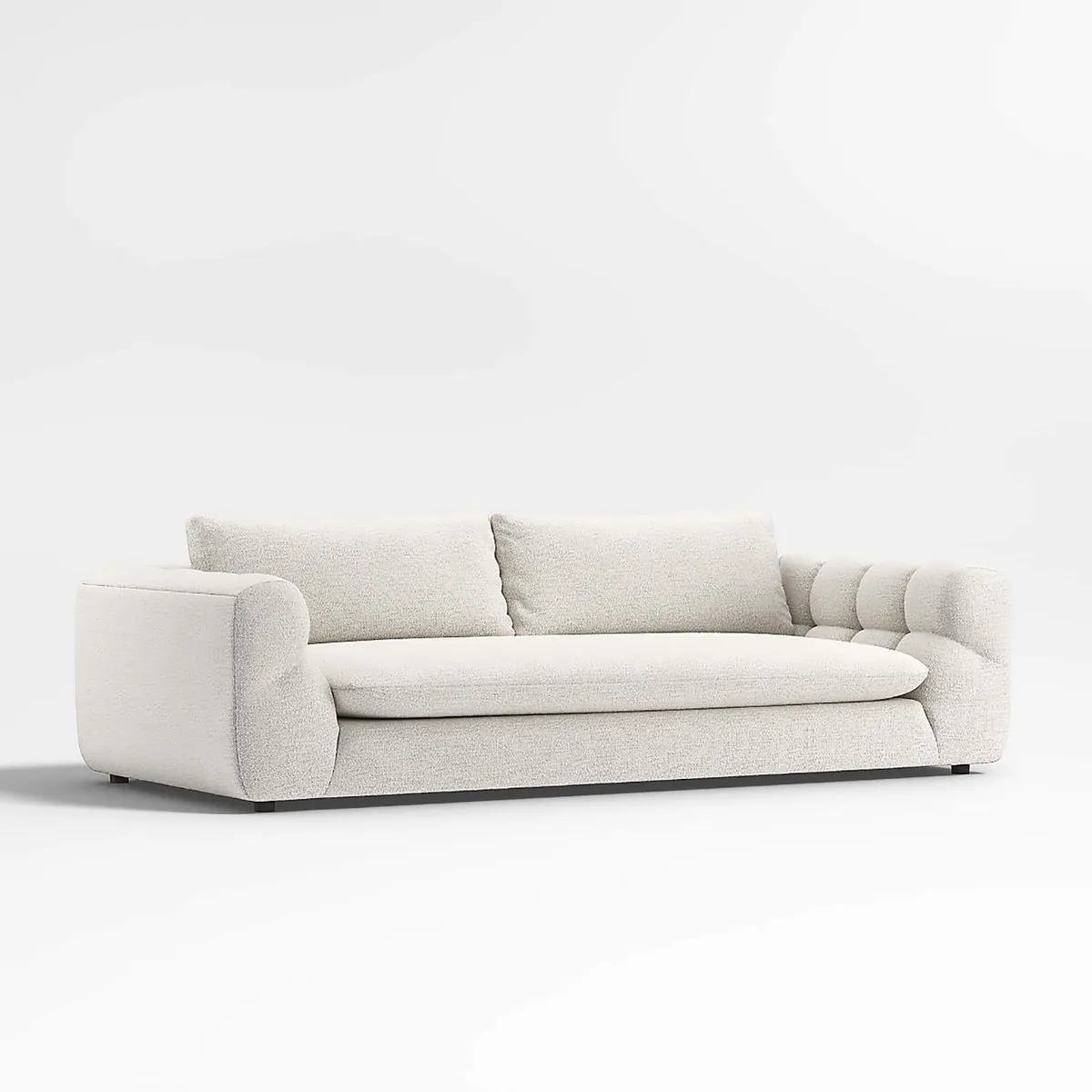 CRATE & BARREL - Sofá Cambria Boucle con Estructura de Madera de 4 Cuerpos