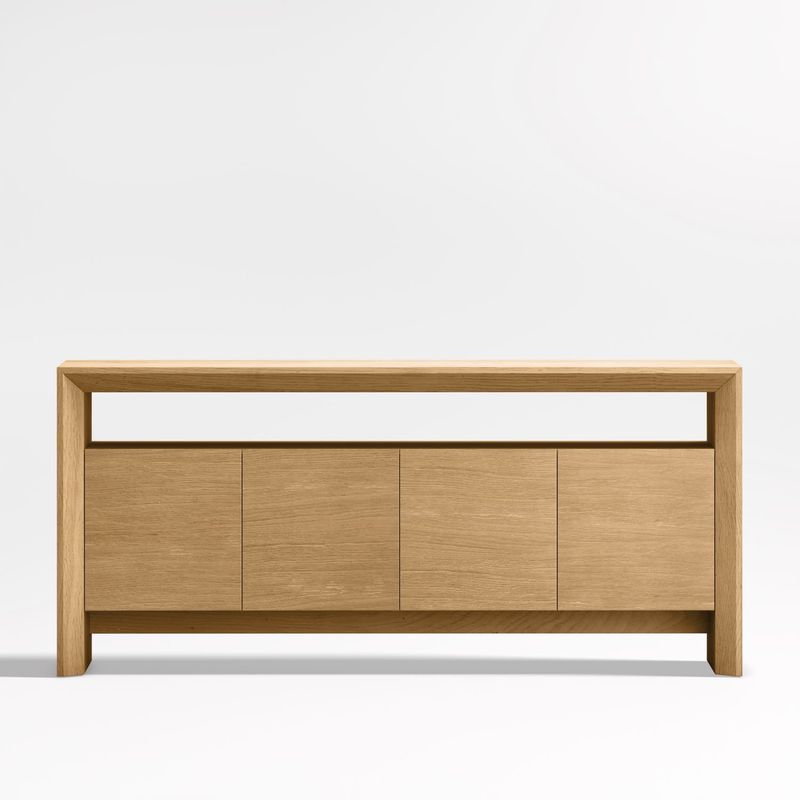 CRATE & BARREL - Consola Multimedia De Roble Natural