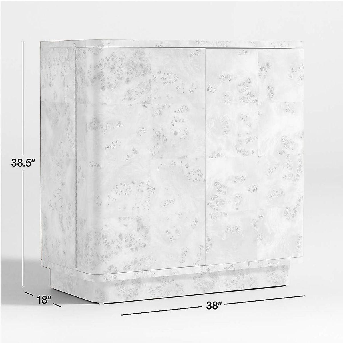 CRATE & BARREL - Bar Mota Burl de Madera de Caucho 2 Puertas