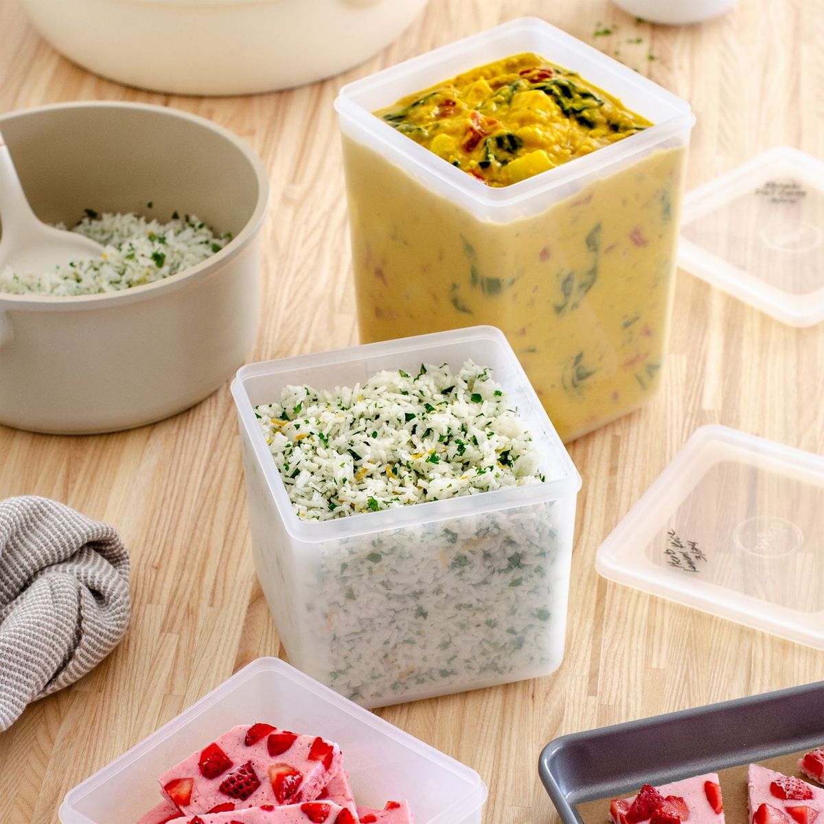 CRATE & BARREL - Set De 3 Contenedores Para Congelar W&p