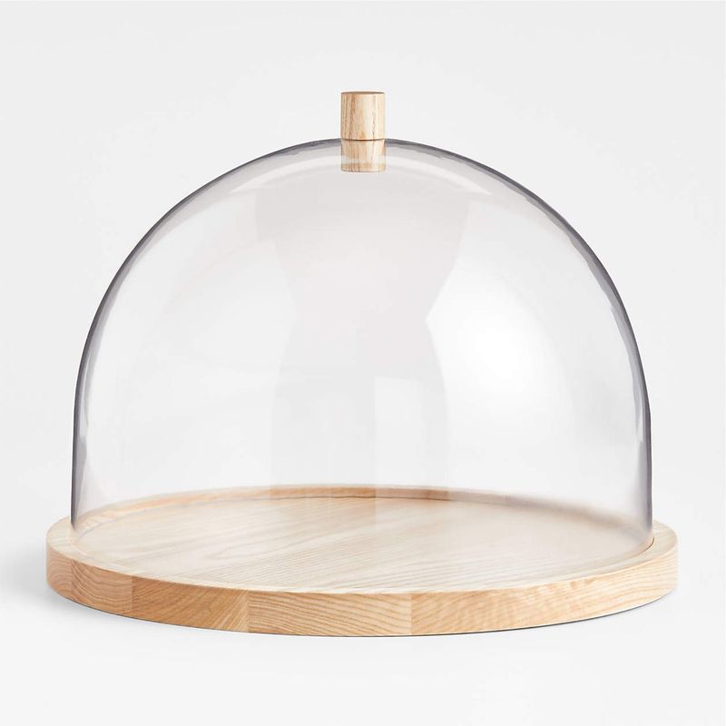 CRATE & BARREL - Tabla De Servir Redonda Arla De Madera Con Tapa Acrílica