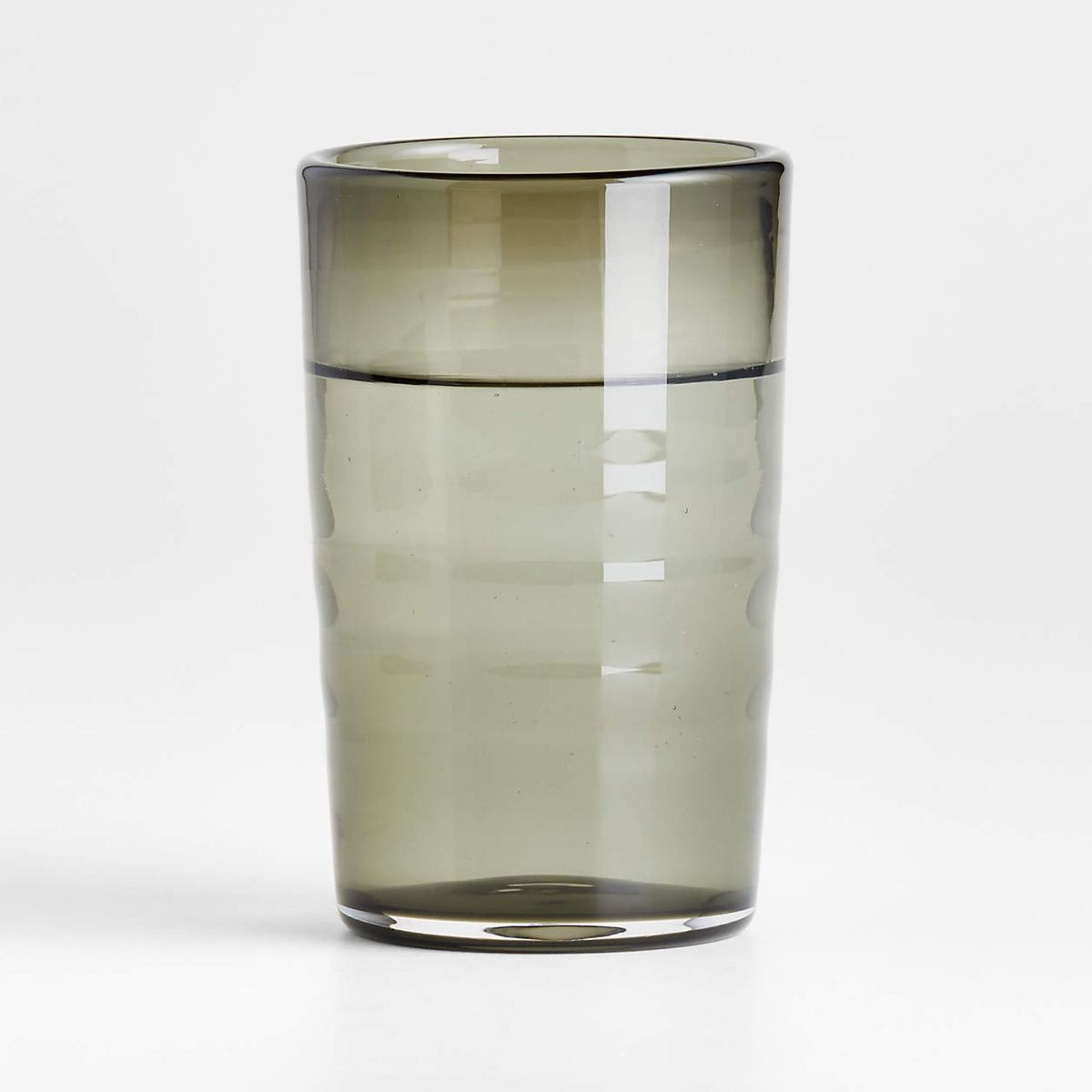 CRATE & BARREL - Vaso De Vidrio Soplado A Mano Gris De Malta