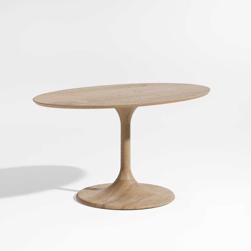 CRATE & BARREL - Mesa de Comedor Nero Oval de Madera Natural (4 Puestos)