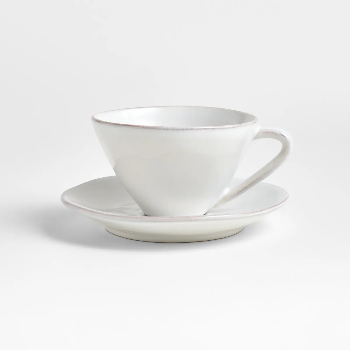 CRATE & BARREL - Taza Para Cappucchino Con Plato Marin Blanco 9.5oz.