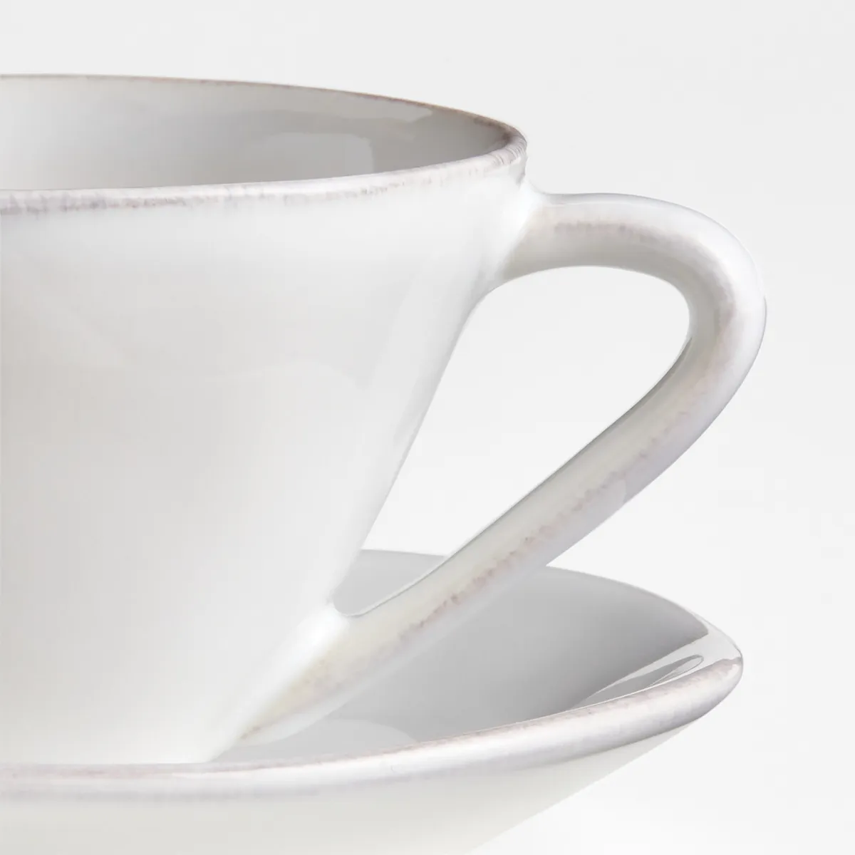 CRATE & BARREL - Taza Para Cappucchino Con Plato Marin Blanco 9.5oz.