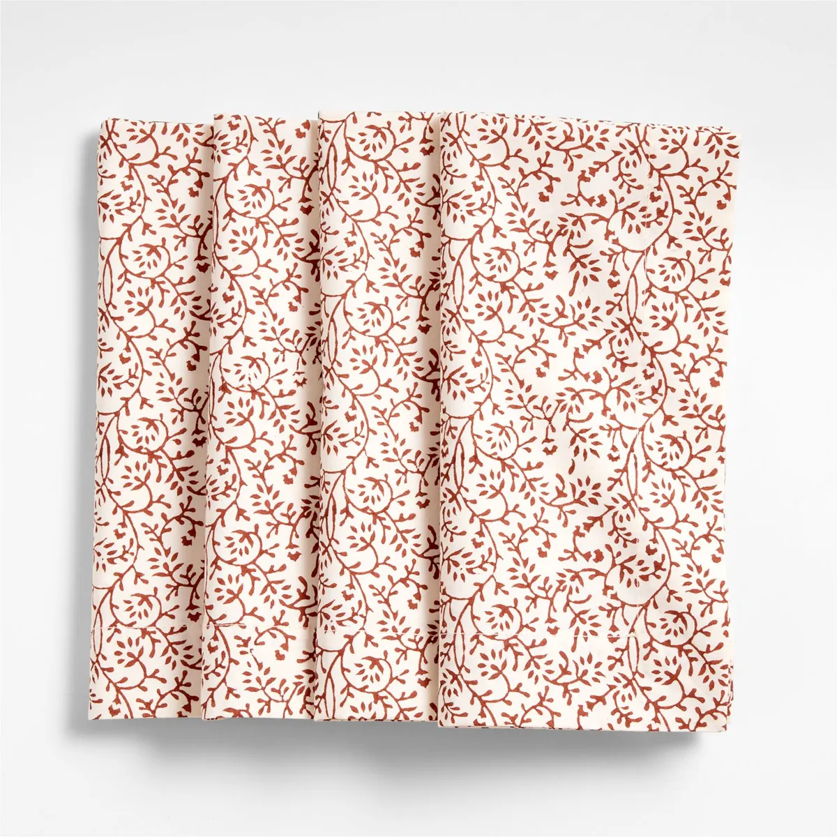 CRATE & BARREL - Set de 4 Servilletas Floral 100% Algodón Orgánico