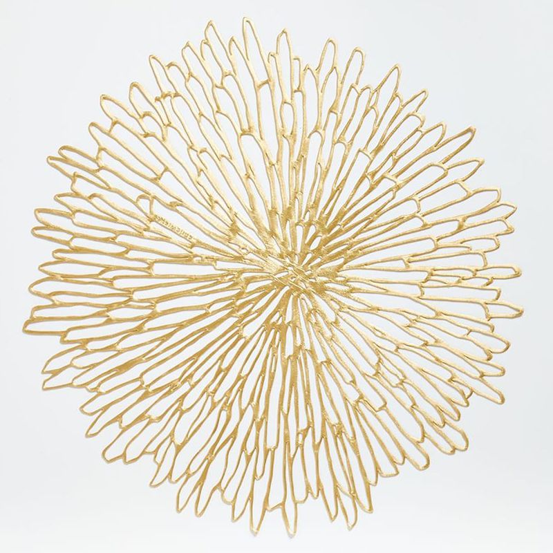 CRATE & BARREL - Individual De Vinilo Dorado Chilewich Bloom