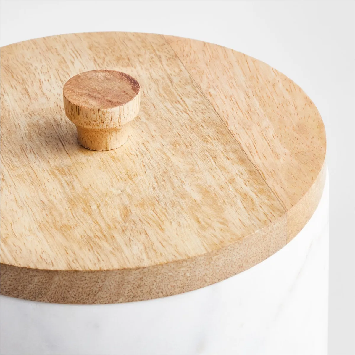 CRATE & BARREL - Canister de Mármol con Tapa de Madera