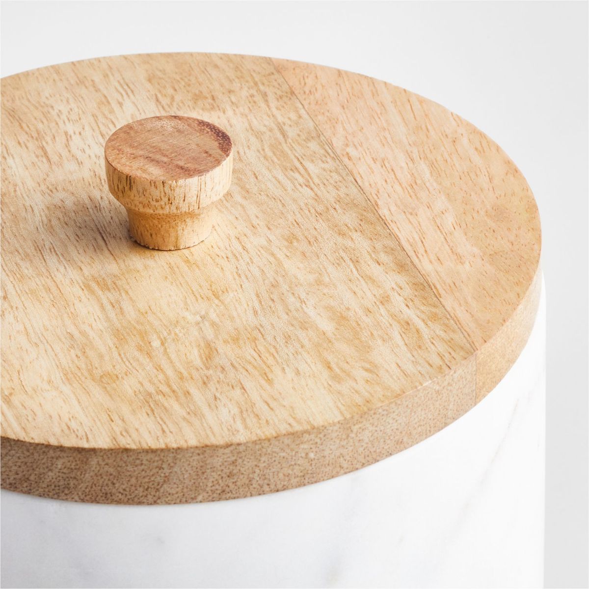 CRATE & BARREL - Canister Grande De Mármol Y Madera