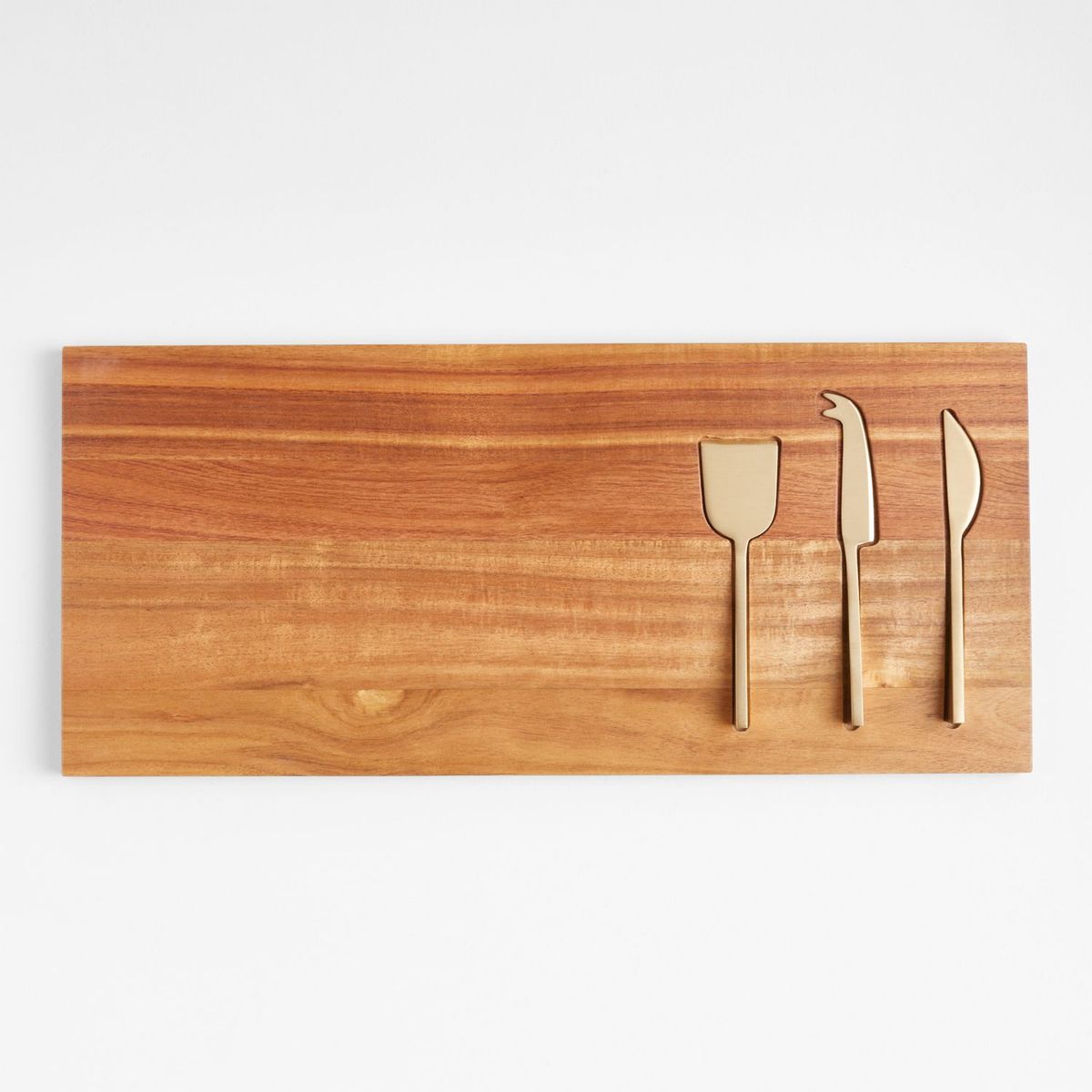 CRATE & BARREL - Tabla De Servir Octavia De Madera Con Cuchillos Para Queso