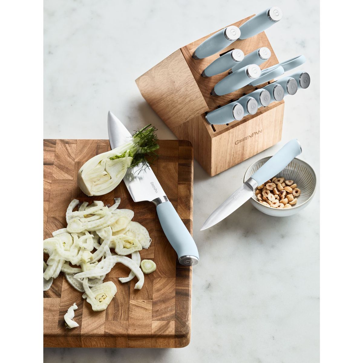 CRATE & BARREL - Taco De Cuchillos Haze Ultimate De 16 Piezas Greenpan