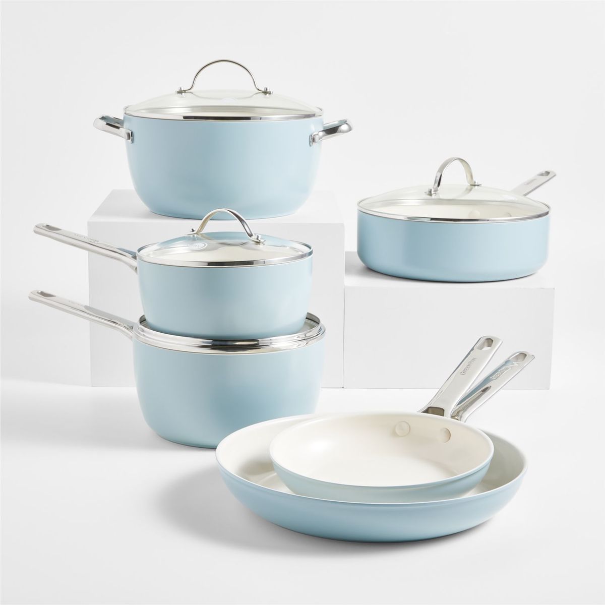 CRATE & BARREL - Juego De Ollas 10 Piezas Antiadherentes Green Pan Padova Pro