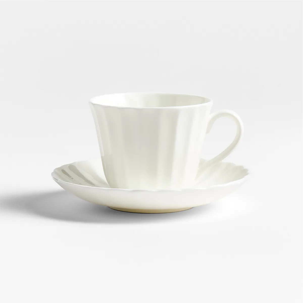 CRATE & BARREL - Taza Con Plato De Porcelana Capella Blanco 200ml