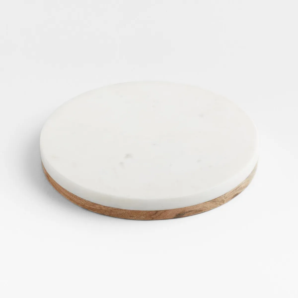 CRATE & BARREL - Salvamanteles De Mármol Con Base De Madera
