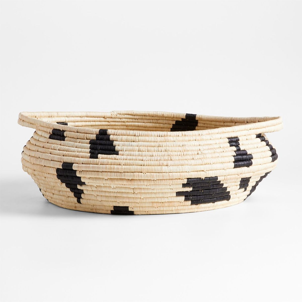 CRATE & BARREL - Canasta Decorativo Minimalista De Raffia Sweetgrass