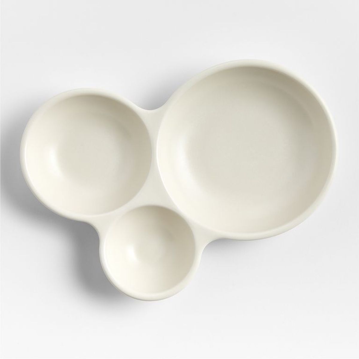 CRATE & BARREL - Fuente Mezze de Cerámica 3 Divisiones