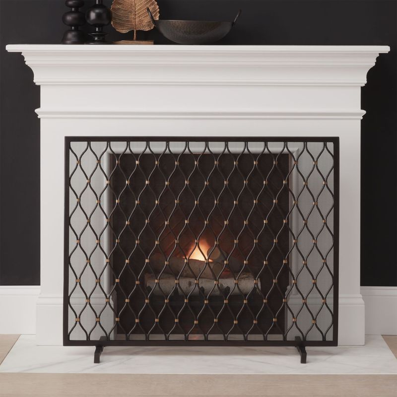 CRATE & BARREL - Pantalla para Chimenea Corbett Bronce