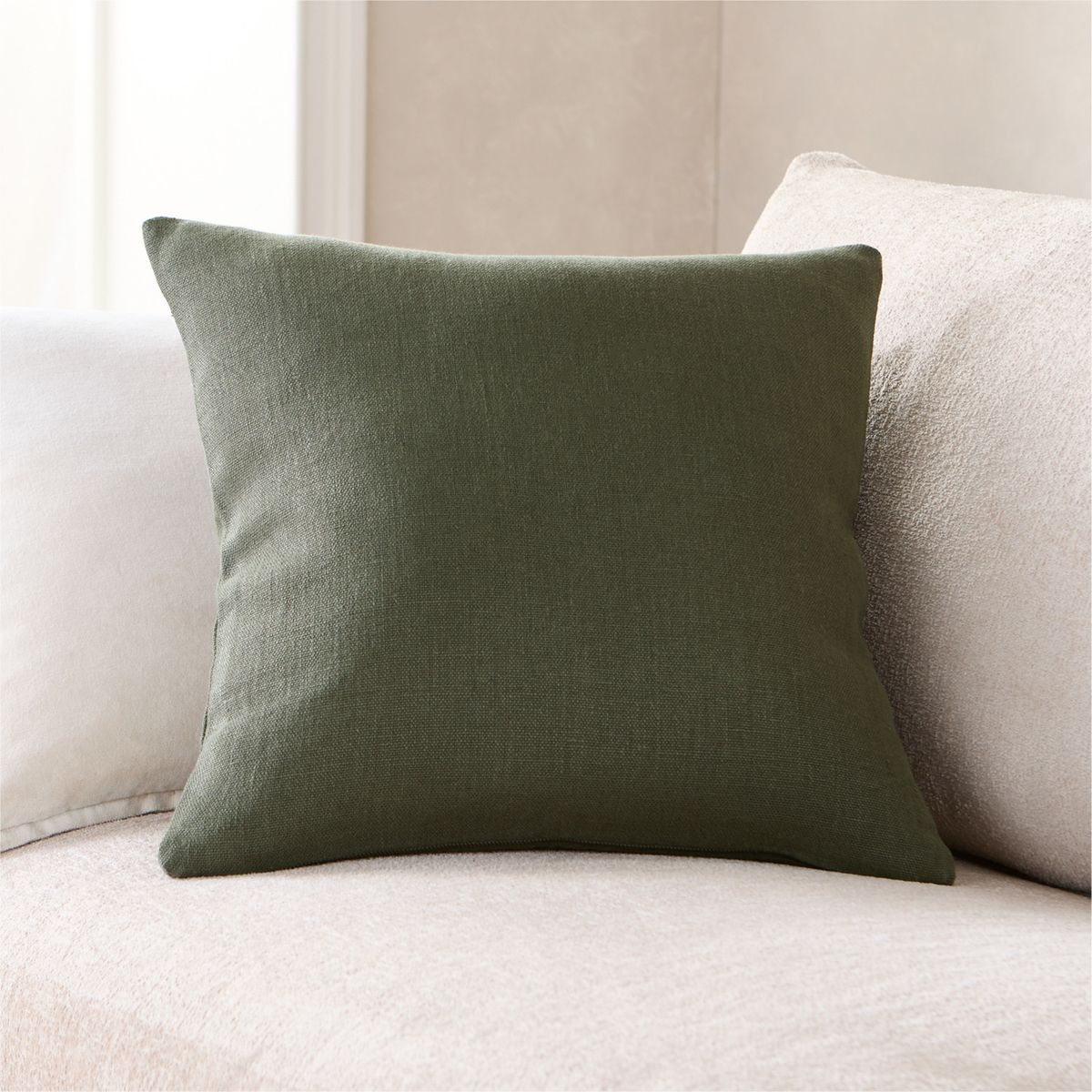 CRATE & BARREL - Funda Cojín Layering Verde 51x51cm