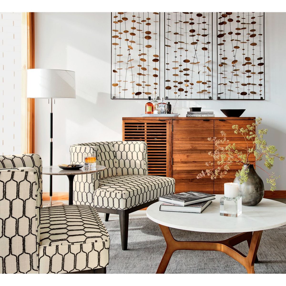 CRATE & BARREL - Arte para Pared de Metal Chimes