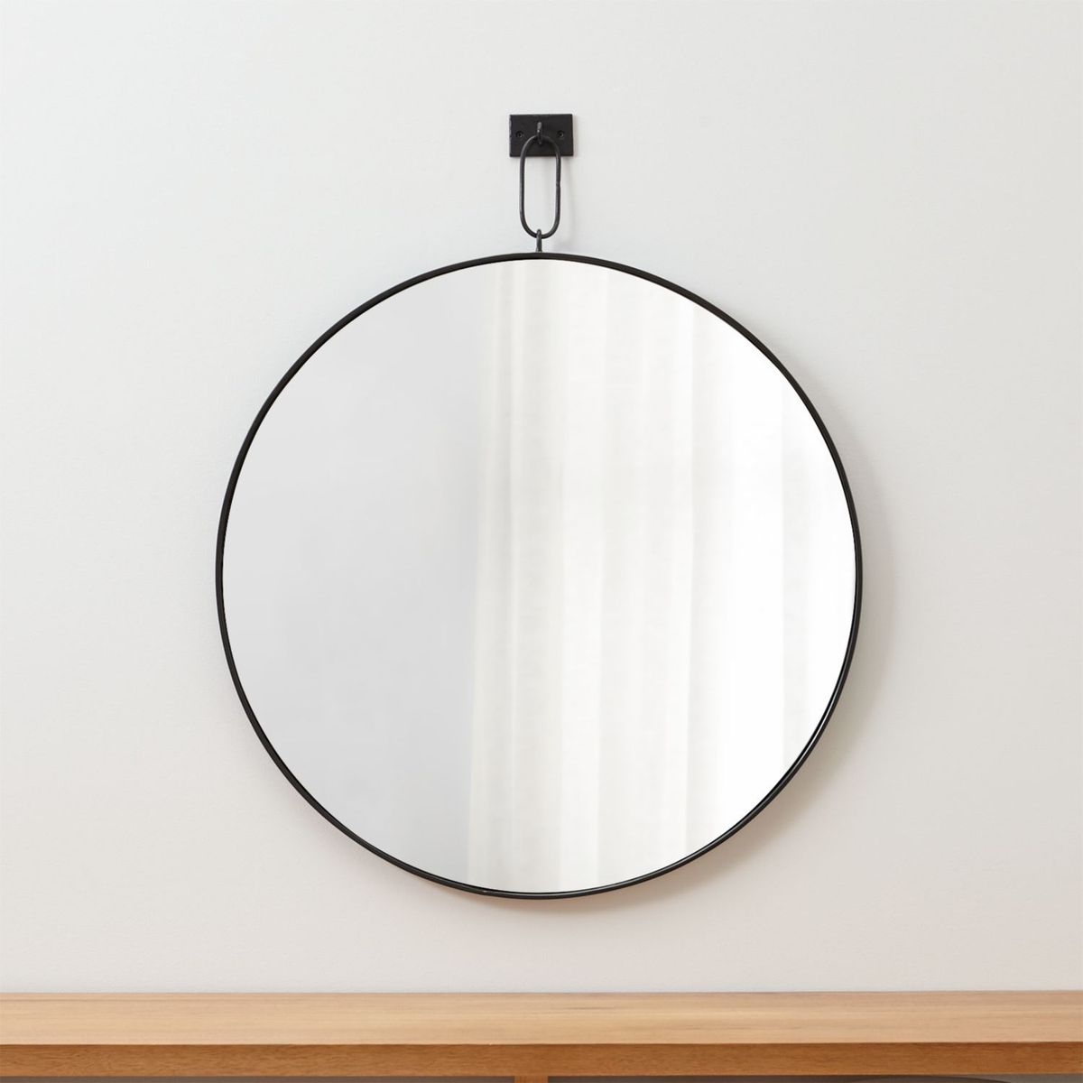 CRATE & BARREL - Espejo de Pared Redondo Odin 76cm