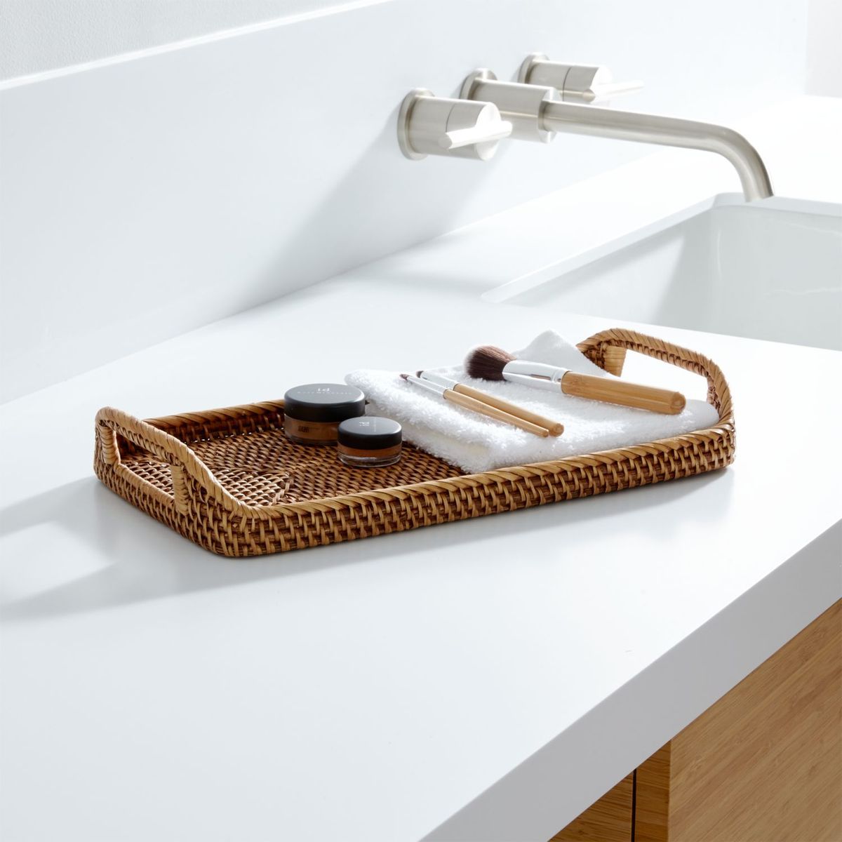 CRATE & BARREL - Bandeja para Cosméticos Sedona Miel