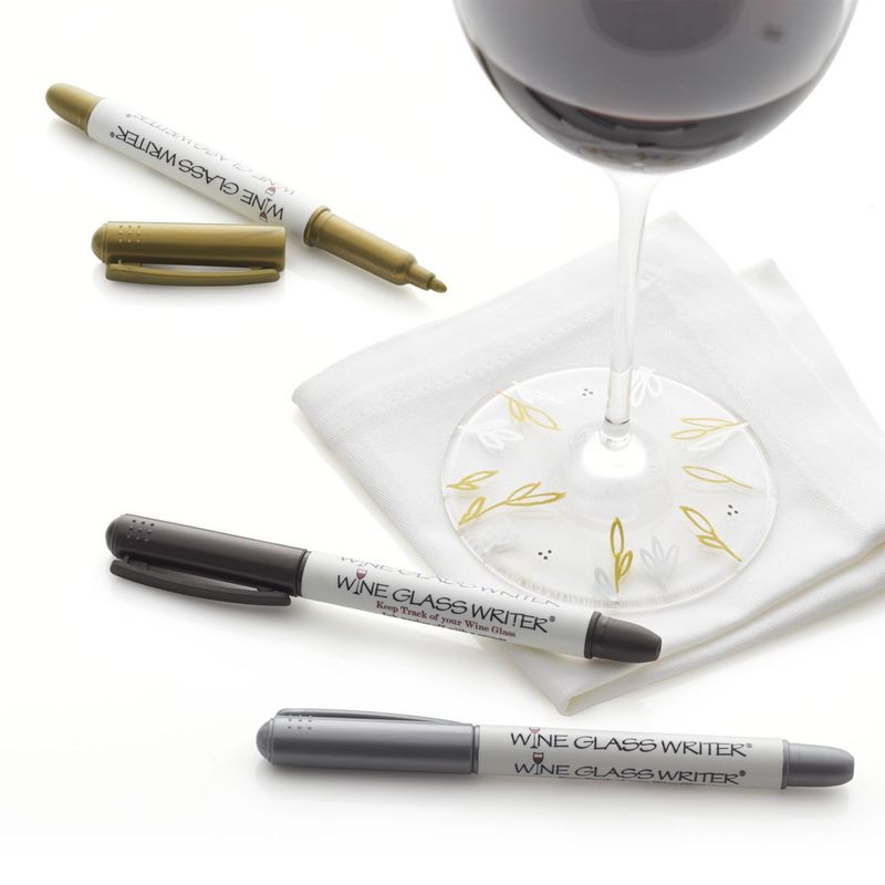 CRATE & BARREL - Juego de 3 Plumones para Copa de Vino