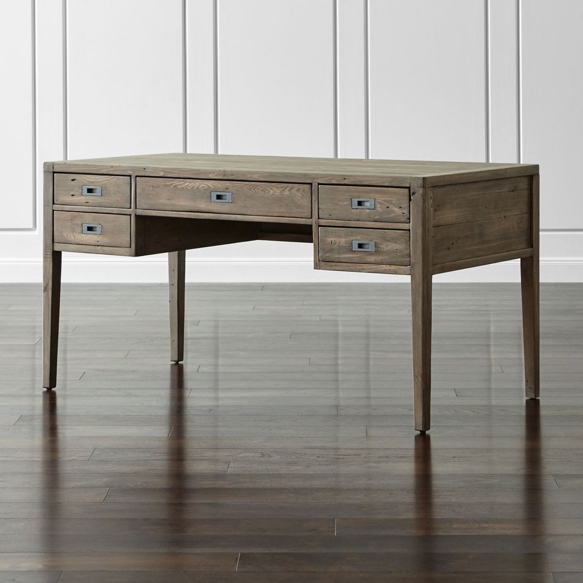 CRATE & BARREL - Escritorio de Madera Recuperada Morris Gris Cenizo 152cm