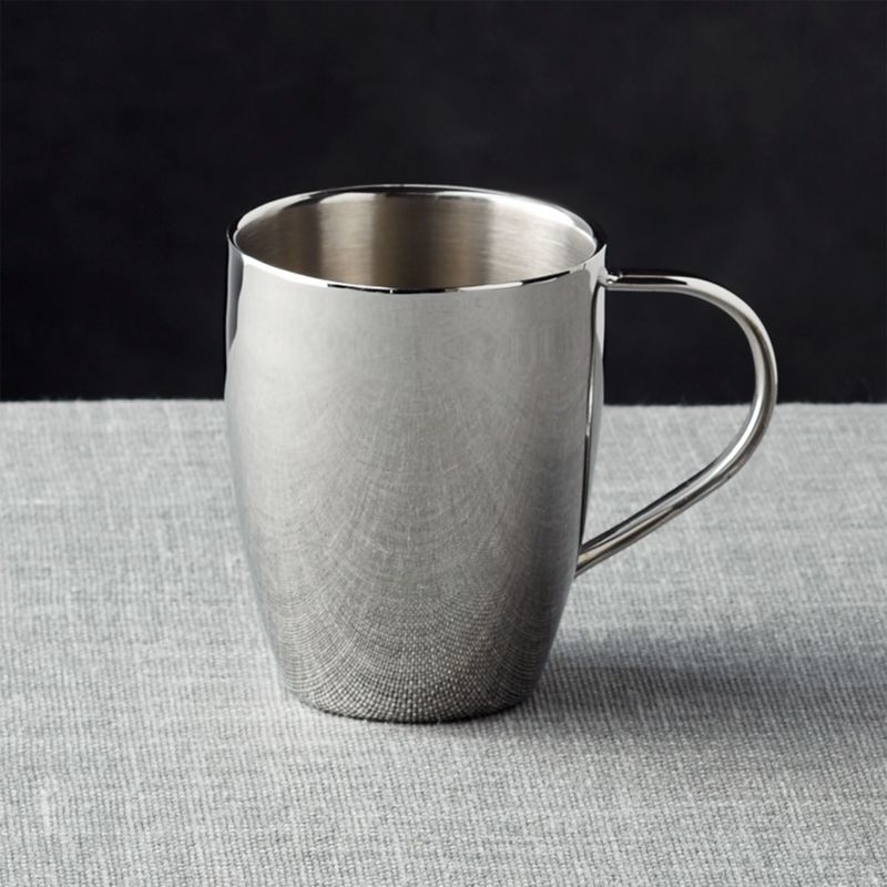 CRATE & BARREL - Mug de Acero Inoxidable Doble Pared 414ml