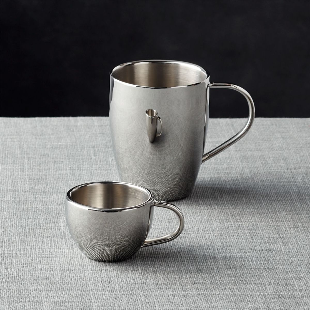 CRATE & BARREL - Mug de Acero Inoxidable Doble Pared 414ml