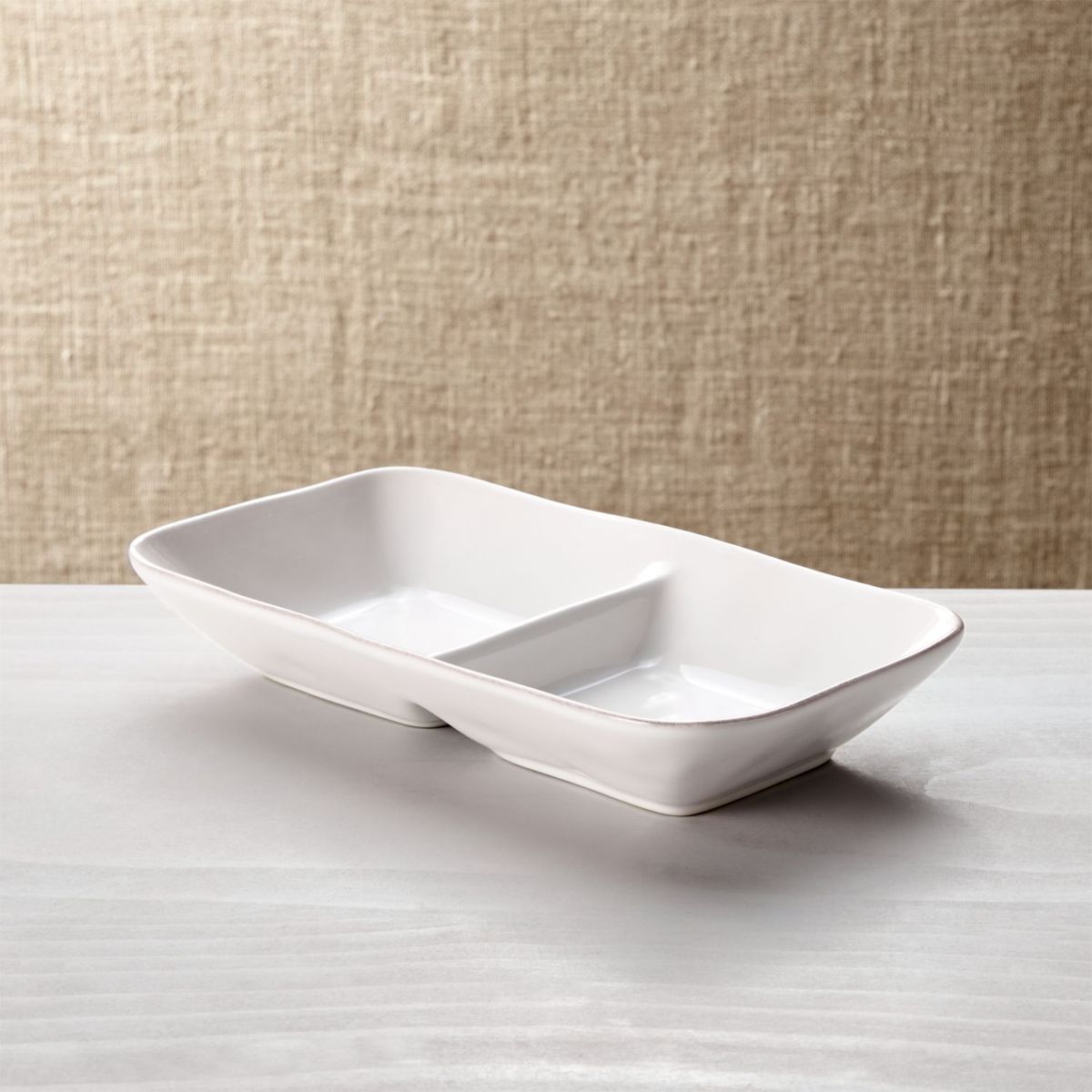 CRATE & BARREL - Bandeja con División Marin Blanco