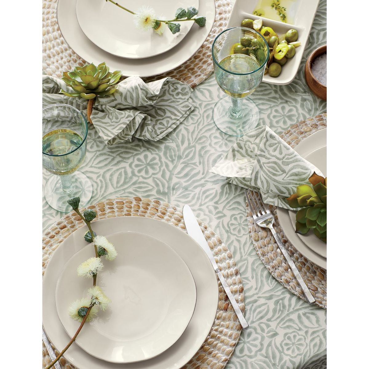 CRATE & BARREL - Bandeja con División Marin Blanco