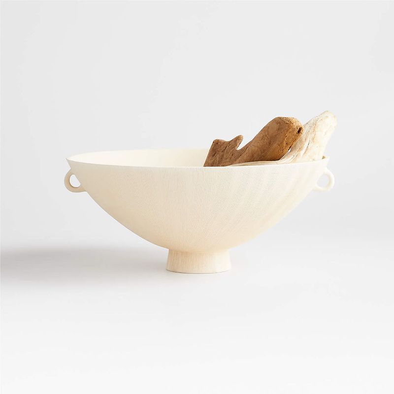 CRATE & BARREL - Bowl Blanco Bol Délicat Para Centro De Mesa 