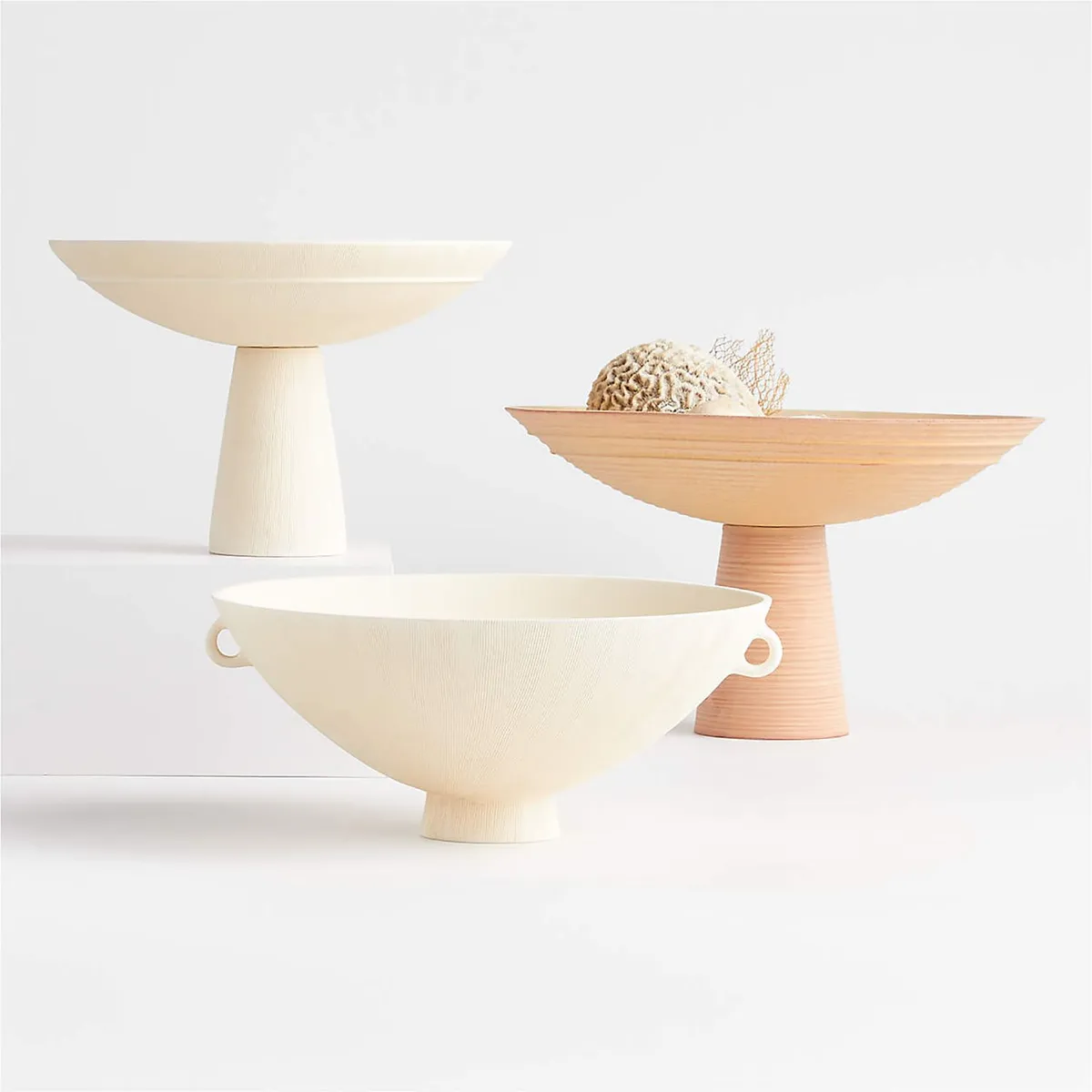 CRATE & BARREL - Bowl Blanco Bol Délicat Para Centro De Mesa 