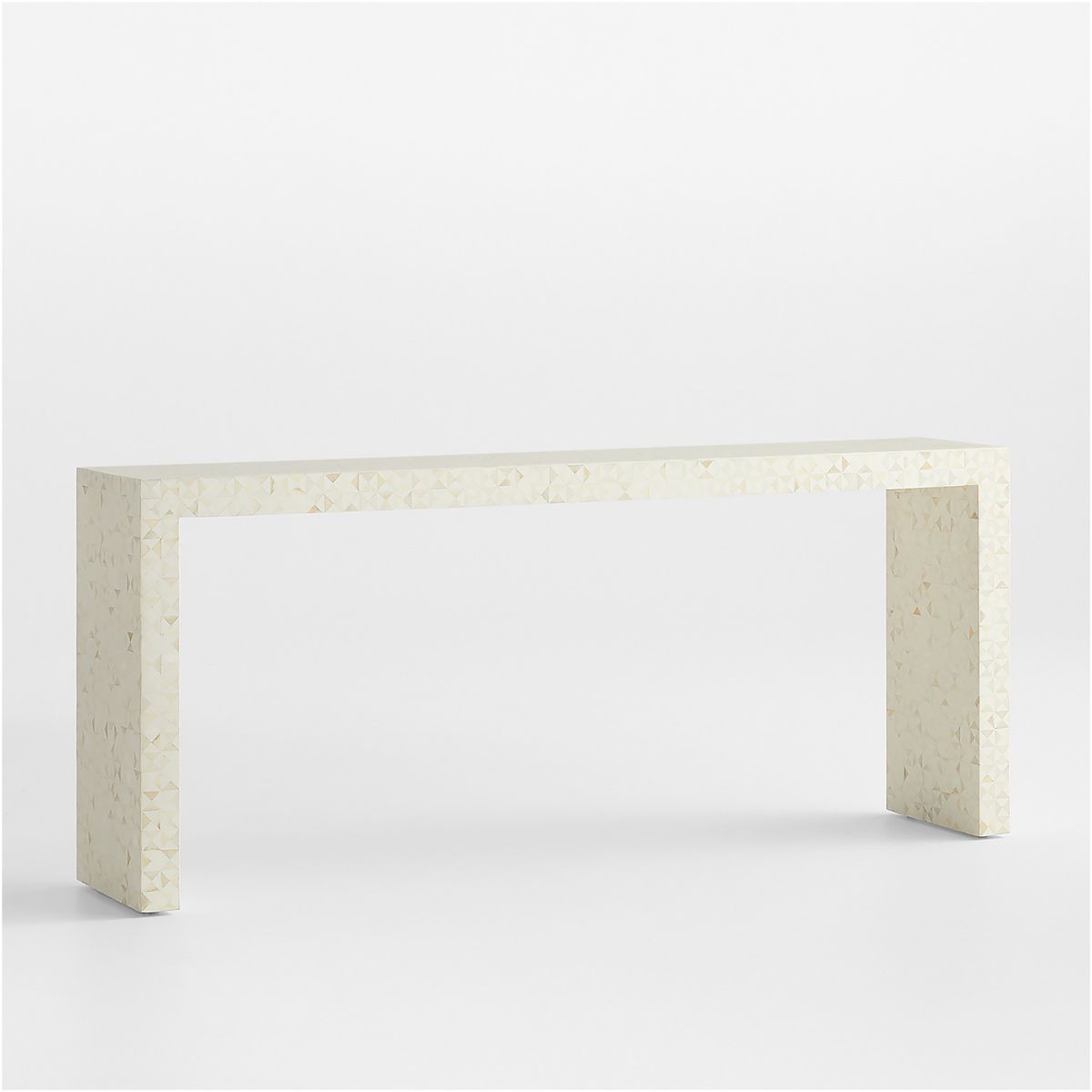 CRATE & BARREL - Consola Intarsia Blanco 183cm