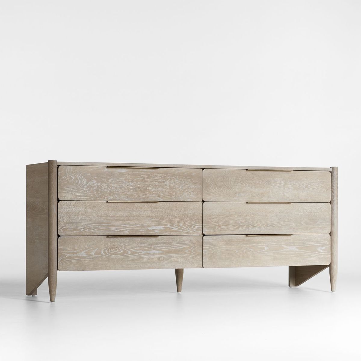 CRATE & BARREL - Cómoda Casa de Madera de Roble 6 Cajones