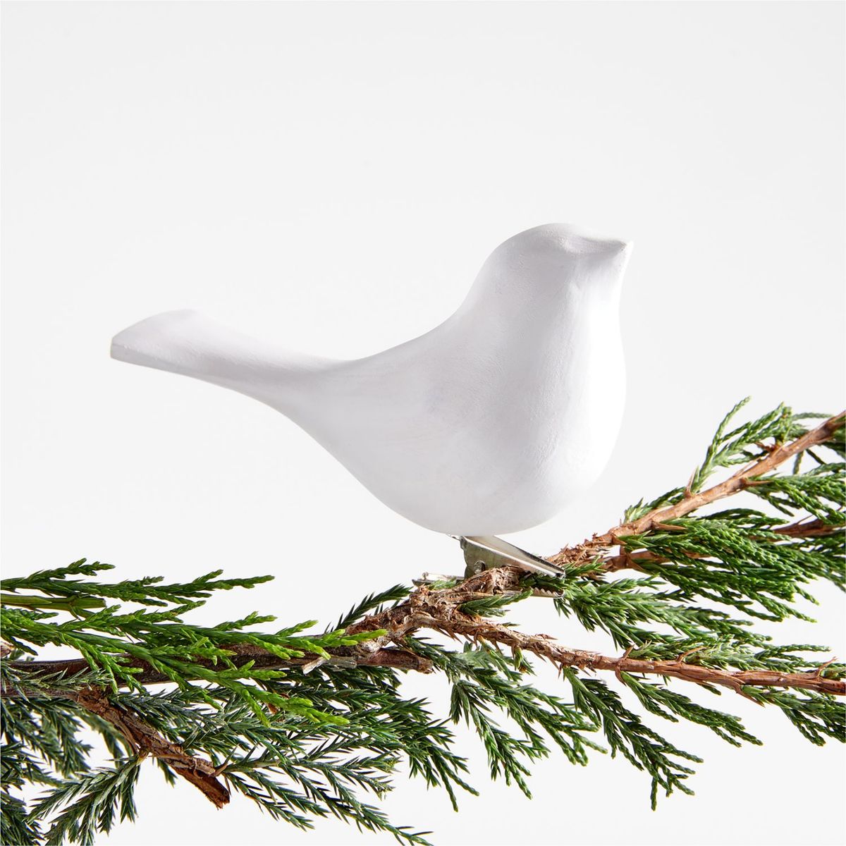 CRATE & BARREL - Adorno Navideño Blanco De Ave
