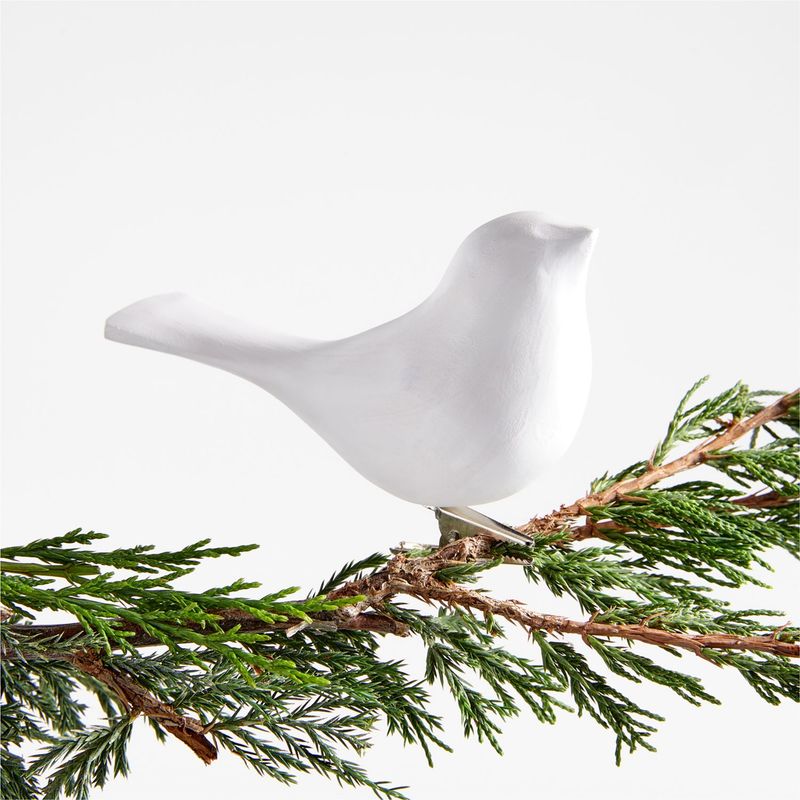 CRATE & BARREL - Adorno Navideño Blanco De Ave