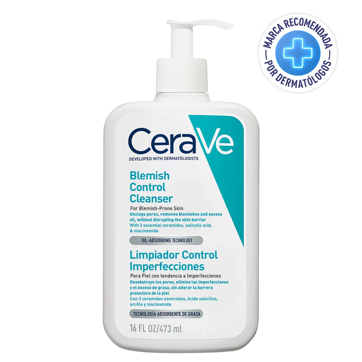 CERAVE - Gel Limpiador Anti Imperfecciones Blemish Control 473ml