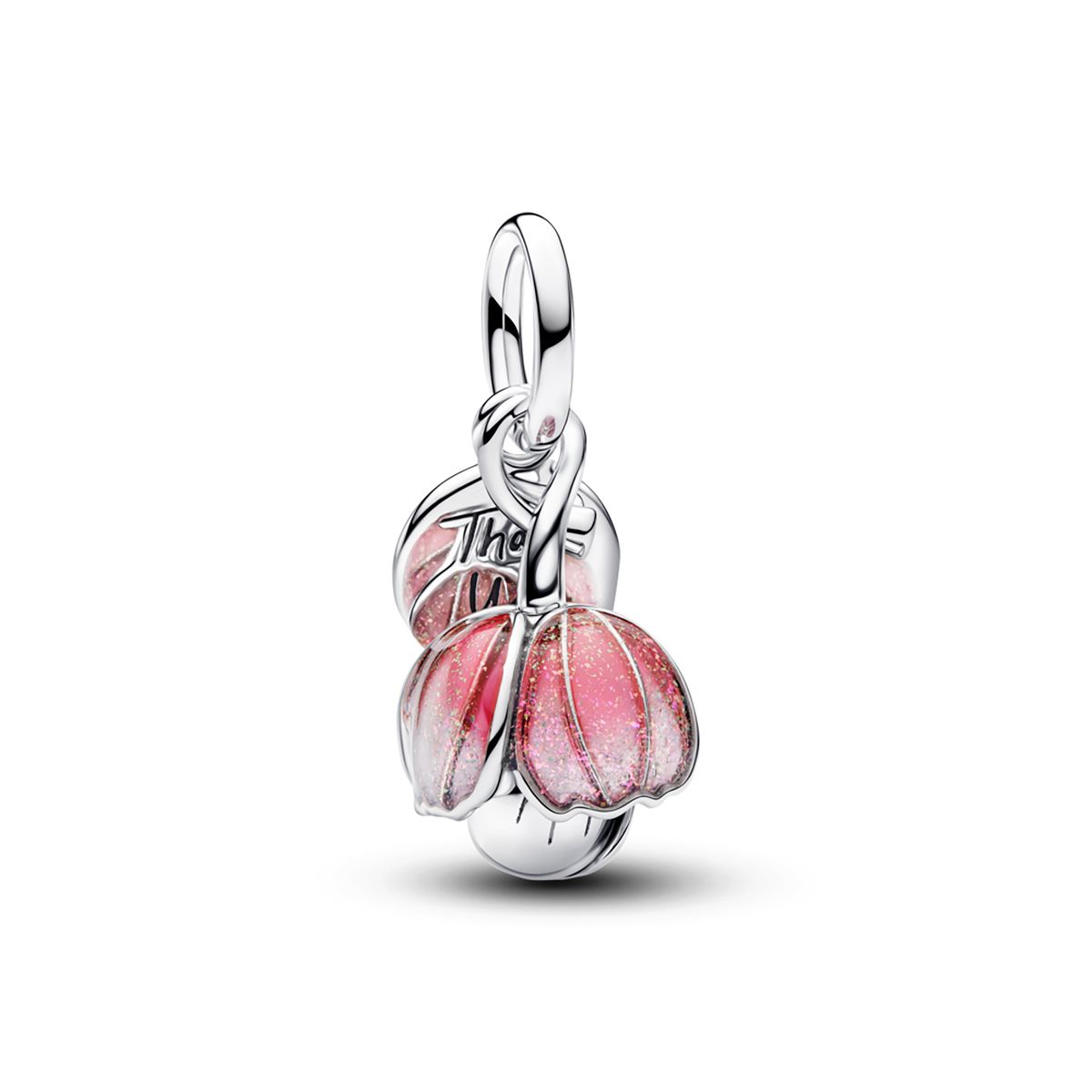PANDORA - Charm Colgante de Dos Tonos Flor Floreciendo