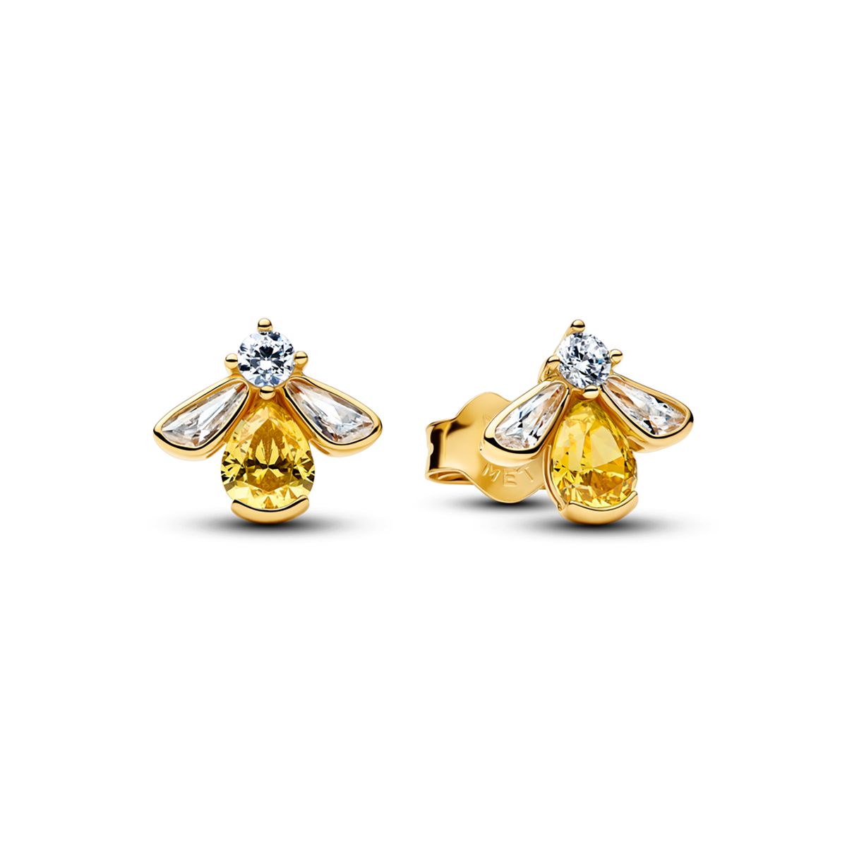 PANDORA - Aretes de Botón Abeja Miel