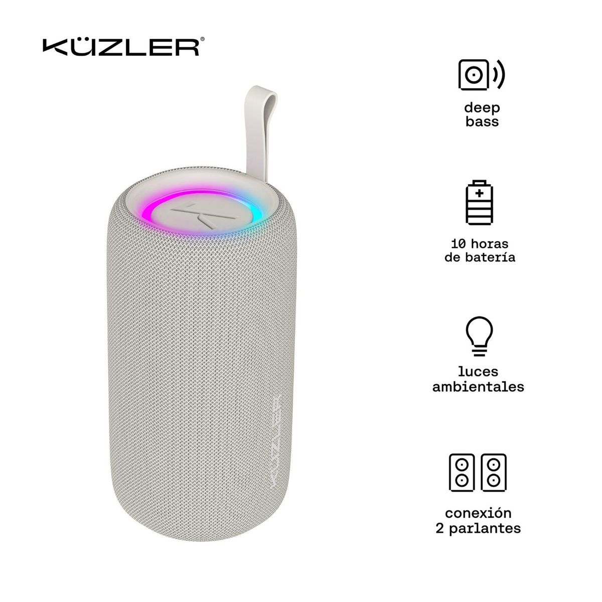 KUZLER - Parlante Bluetooth Kuzler ECHOBOOM-MG 300W Gris