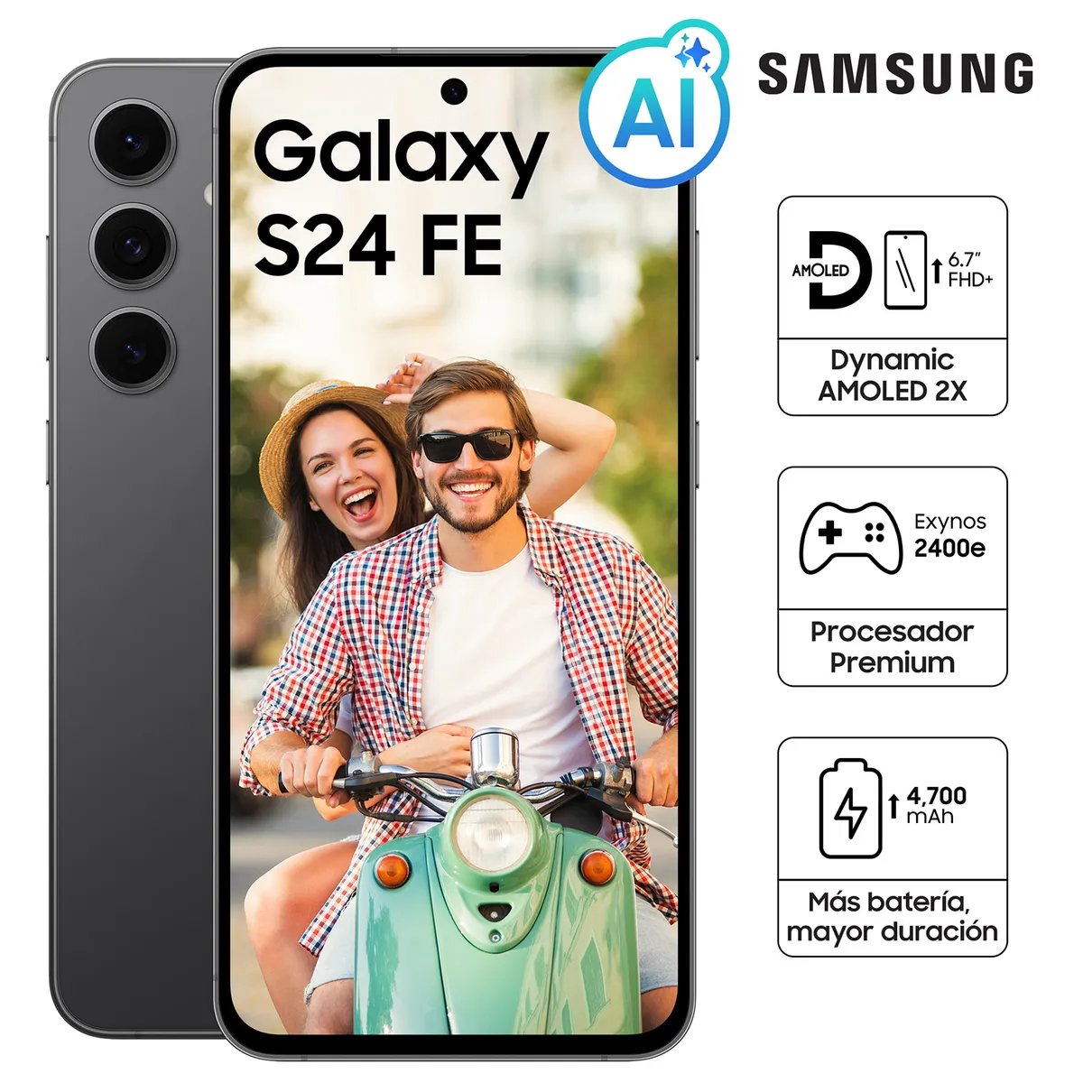 SAMSUNG - Celular Samsung Galaxy S24 FE 256GB Black