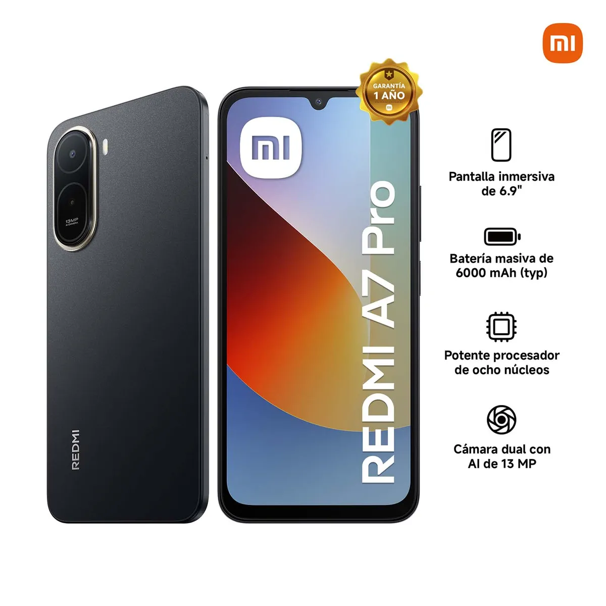 XIAOMI - Celular Redmi A7 Pro 4GB + 128GB Black